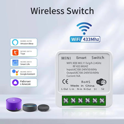 1/2/3Gang Wall Switch RF 433Mhz Wireless Light Switch Tuya Smart Wifi Switch Smart Life APP Voice Control with Alexa Google Home